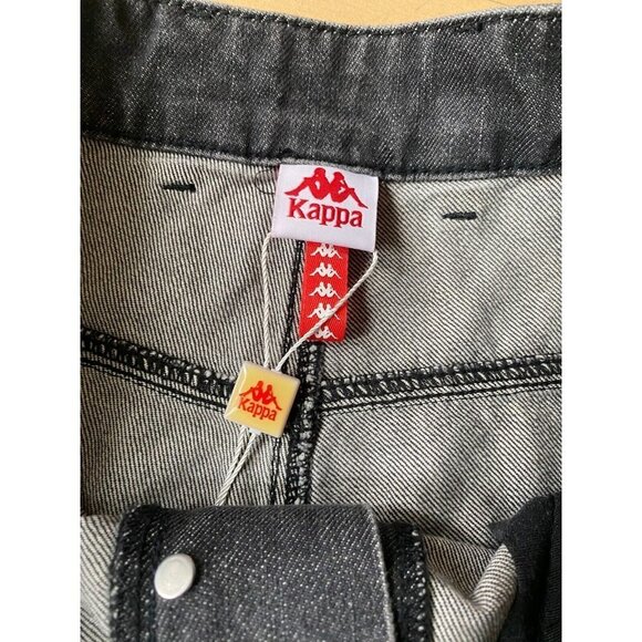 Kappa BNWT mens jeans "222 Banda Bibo" wide leg NEW gray/black button fly - Picture 4 of 8